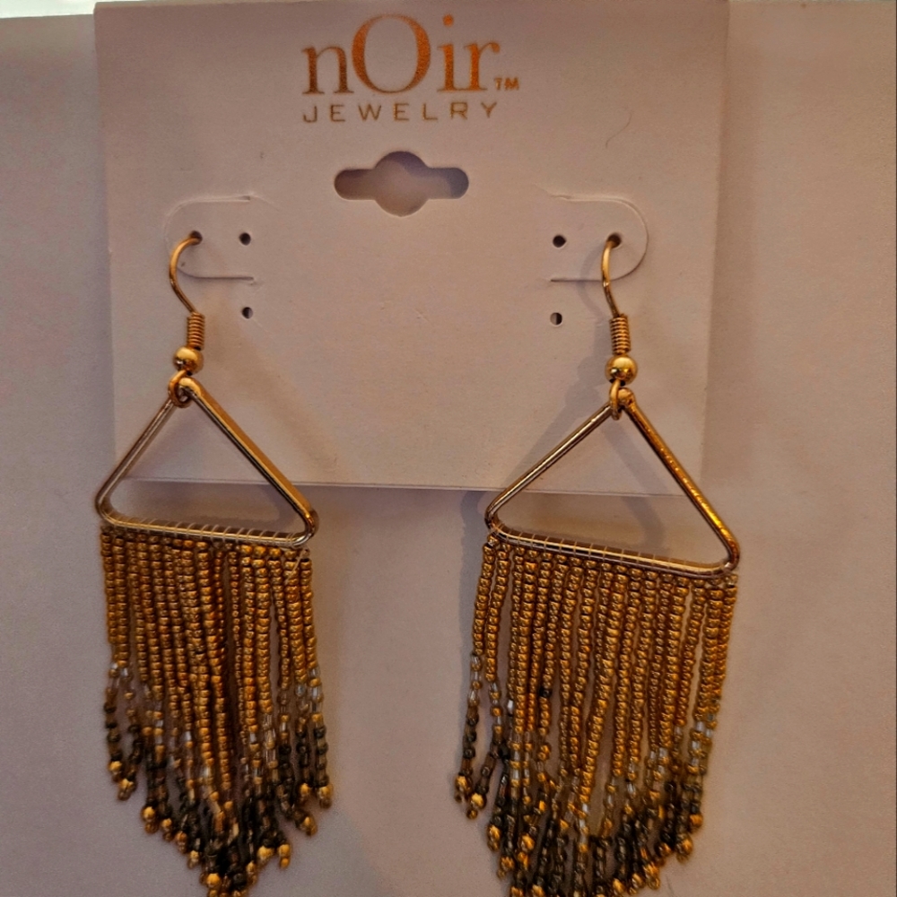New Noir Dangling Cascade Dangling Beaded Earrings